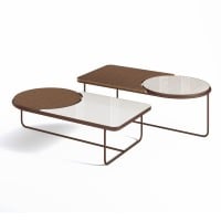 Mesa de Centro Individual Savona Design Orgânico Estrutura Metálica