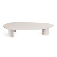 Mesa de Centro Tartuggon Design Orgânico Tampo Laqueado Base Compensado Laqueado Bases Cilíndricas
