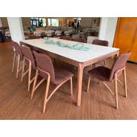Mesa de Jantar Marine Retangular Base Madeira de Manejo Design by Studio 3 Design