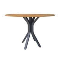 Mesa de Jantar Artisan Redonda Base Madeira Maciça