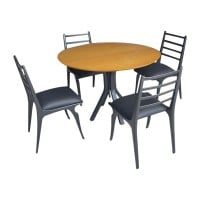 Mesa de Jantar Artisan Redonda Base Madeira Maciça