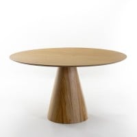 Mesa de Jantar Jaxon Tampo Lâmina Cinamomo Base Tingida
