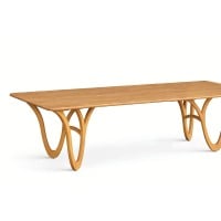 Mesa de Jantar Lilliah Tampo Retangular Laminado Base Madeira de Manejo Design by Studio 3 Design