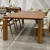 Mesa de Jantar Neo Retangular Base Madeira de Manejo Design by Traço Design