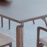 Mesa de Jantar Neo Retangular Base Madeira de Manejo Design by Traço Design