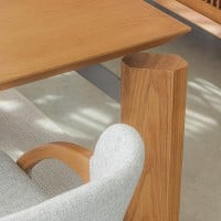 Mesa de Jantar Neo Retangular Base Madeira de Manejo Design by Traço Design