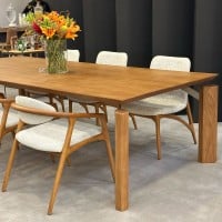 Mesa de Jantar Neo Retangular Base Madeira de Manejo Design by Traço Design