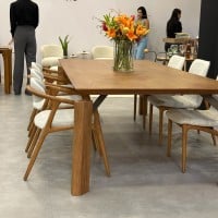 Mesa de Jantar Neo Retangular Base Madeira de Manejo Design by Traço Design