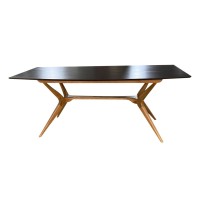 Mesa de Jantar Pé Palito Retangular Madeira Maciça Design Retrô