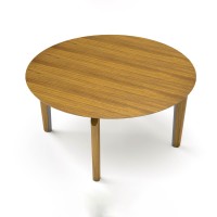 Mesa de Jantar Potyra Design Redondo Tampo Lâmina Cinamomo Base Madeira Maciça Tingida