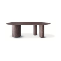 Mesa de Jantar Tibet Design Orgânico Tampo Lâmina Nogueira Base Laminada Design by Studio 3 Design