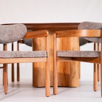Mesa de Jantar Tania Tampo Quadrado Estrutura em Laminado em Cinamomo