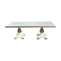 Mesa de Jantar Versalhes Luxo Madeira Maciça Eucalipto Design Clássico