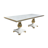 Mesa de Jantar Versalhes Luxo Madeira Maciça Eucalipto Design Clássico
