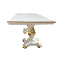 Mesa de Jantar Versalhes Luxo Madeira Maciça Eucalipto Design Clássico