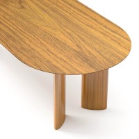 Mesa de Jantar Viken Design Oblongo Tampo Lâmina Cinamomo Base Tingida