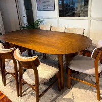 Mesa de Jantar Viken Design Oblongo Tampo Lâmina Cinamomo Base Tingida