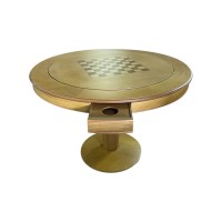 Mesa de Jogo Lugano com Gavetas Toch e Porta Copos Personalizado Madeira Maciça Design Clássico