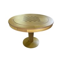 Mesa de Jogo Lugano com Gavetas Toch e Porta Copos Personalizado Madeira Maciça Design Clássico