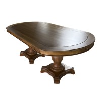 Mesa de Jogos Antique Mel Oval Gavetas Tampo Reversível Design Clássico