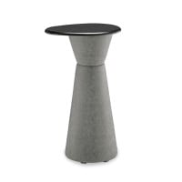 Mesa Lateral Dover II Tampo Orgânico em Madeira e Base de Cone Duplo Revestida
