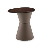 Mesa Lateral Dover II Tampo Orgânico em Madeira e Base de Cone Duplo Revestida