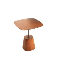 Mesa Lateral Fyllon II Design Quadrado Estrutura Madeira Laminada Haste em Aço