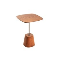 Mesa Lateral Fyllon II Design Quadrado Estrutura Madeira Laminada Haste em Aço