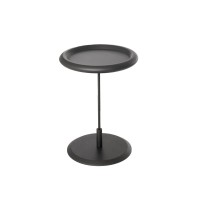 Mesa Lateral Surya Tampo Redondo em Madeira Haste em Metal