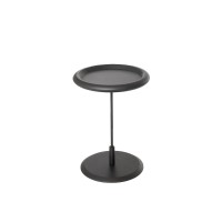 Mesa Lateral Surya Tampo Redondo em Madeira Haste em Metal