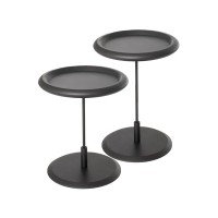 Mesa Lateral Surya Tampo Redondo em Madeira Haste em Metal