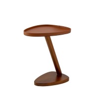 Mesa de Apoio Lateral Thalos Design Orgânico Tampo Bandeja Estrutura em Madeira Eucalipto