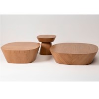 Mesa de Centro Kamen Trio Design Geométrico Acabamento