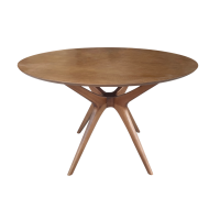 Mesa de Jantar Palito Redonda Base Madeira Maciça Design Retrô