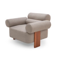 Poltrona Annalya Estofada Estrutura Madeira Eucalipto Design Exclusivo Acabamento Premium