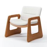 Poltrona Bellamy Estofada Detalhe em Couro Estrutura em Madeira Eucalipto Design Jhoel Silva