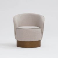 Poltrona Berynne Estofada Base Aro Madeira Design Sustentável