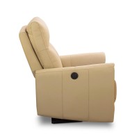 Poltrona Biatris Reclinável Elétrica Power Estrutura Madeira de Lei Eucalipto Design Artesanal
