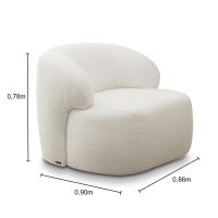 Poltrona com Puff Maldives Estofada Estrutura Madeira de Lei Eucalipto Design Artesanal