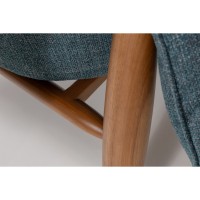 Poltrona com Puff Manthelle Estofada Estrutura em Madeira Tauari Design by M7 Estúdio