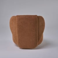 Poltrona Giratória Zennon Estofada Base Aro em Madeira Estrutura Revestida Design by Intervém Design