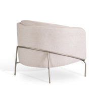 Poltrona Lanise Estofada Multilaminada Base Aço Carbono Pintura Metalizada