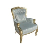 Poltrona Luxo Entalhada Madeira Maciça Design Clássico