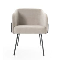 Poltrona Maki Detalhes Laterais com Cintas Pés Aço Carbono Design Contemporâneo