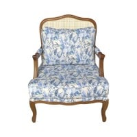 Poltrona Marquesa com Palhinha em Madeira com Pinturas e Tecidos Personalizados