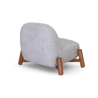 Poltrona com Puff Milla Estofada com Base em Madeira Maciça