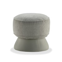 Poltrona Nusa Giratória com Puff Estofada com Almofada Lombar e Base Revestida Design by Stúdio +A!