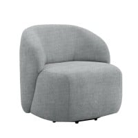 Poltrona Giratória Pérlonne Couro Natural Estrutura Madeira de Lei Eucalipto Design Artesanal