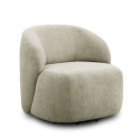 Poltrona Giratória Pérlonne Couro Natural Estrutura Madeira de Lei Eucalipto Design Artesanal