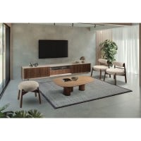Rack Kiara com Gaveta Frente com Detalhe Ripado